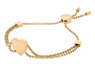 Michael Kors Yellow Gold Heart Mother's Day Slider Bracelet Mkj6395710 + Mk Box
