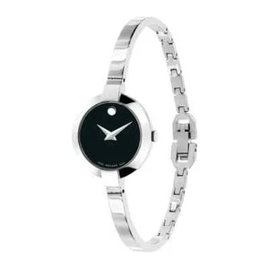 Brand New Movado Bela Women’s Black Dial Stainless Steel Bangle Watch 0606595 - Picture 1 of 2