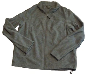 Natural Reflections Fleece Jacket Coat Womens Medium Gray Solid Full Zipper - Picture 1 of 5