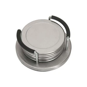 Mainstays Stainless Steel Coaster Set and Holder - Picture 1 of 14
