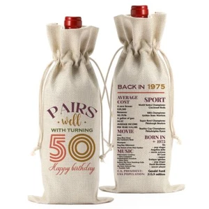 Funny 50th Birthday Gifts for Her Women Men 50 Year Old Gifts for Women Wine ... - Picture 1 of 6
