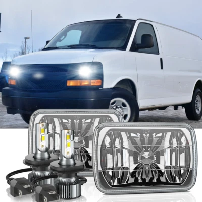 Pair 5x7" 7x6inch led Headlight for Ford E100 E150 E250 E350 Econoline Truck - Image 1 of 4