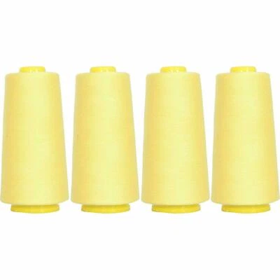 4 BIG CONES LEMON SERGER SEWING THREAD 2750 YD TEX 27 40S/2-THREADART - Image 1 of 4
