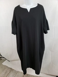 Abito Basco Nest nero elasticizzato Lagenlook Peplum plissettato con tasche Giappone taglia unica - Foto 1 di 7