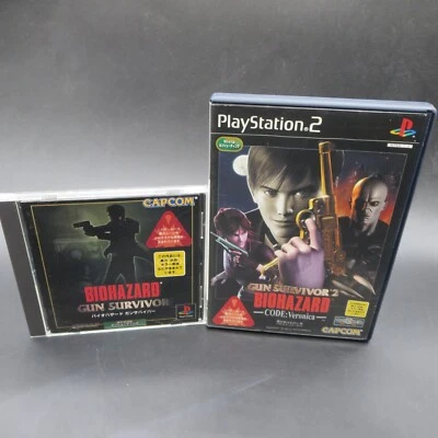 Gun Survivor 1 2 BioHazard Code Veronica PS1 PS2 with Manual PlayStation Japan - Image 1 of 4