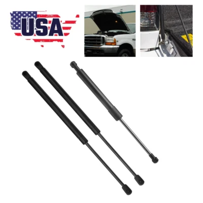 3X Front Bonnet + Rear Tailgate Gas Struts For Ford F-250 F-350 F-550 Super Duty Foto 1 de 4