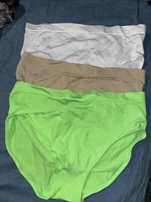 Paquete de 3 bragas negras fucsia para mujer sin costuras lisas talla grande coloridas talla 1X Foto 1 de 2