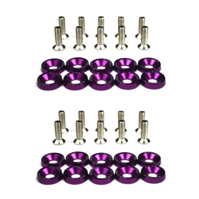 Kit de 20 piezas de arandela/perno/guardabarros de aluminio para parachoques Jdm Billet Foto 1 de 4