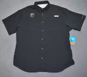Columbia PFG Tamiami II SS Collared Button Down Men's XL Black MLS Logo - Picture 1 of 14