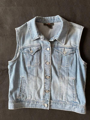 Chaleco vaquero vaquero Style & Co para mujer talla mediana elástico mezcla de algodón lavado medio Foto 1 de 4