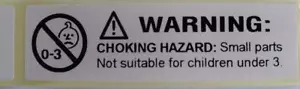 Choking Hazard Labels, Warning Labels, Small Parts Warning Stickers 500 Or 1000 - Picture 1 of 12