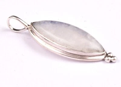 Sterlingsilber Handgefertigt Mondstein Edelstein Freizeit Tragen Anhänger Kette - Bild 1 von 4
