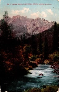 1911 Castle Crags California Shasta Route S.P. R. R.  Divided Back Postcard 9K - Picture 1 of 2