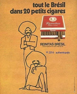 PUBLICITE CIGARES REINITAS BRESIL BRESILIEN DE 1973 FRENCH AD PUB VINTAGE - Picture 1 of 1