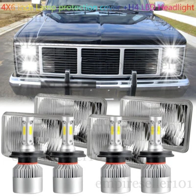 4x Fit GMC C1500 2500 3500 K1500 K2500 K3500 1982-1986 Truck 4x6" LED Headlights - Image 1 of 4