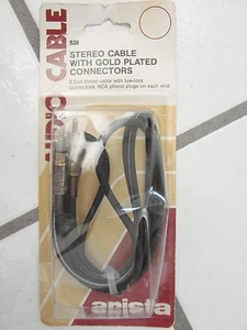 stereo cable Gold Plated connectors 3' Arista low loss connectors W/ RCA plugs - Picture 1 of 5