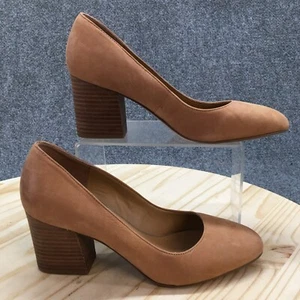 Franco Sarto Shoes Womens 7 M Optimum Pumps Brown Leather Casual Block Heels - Picture 1 of 18
