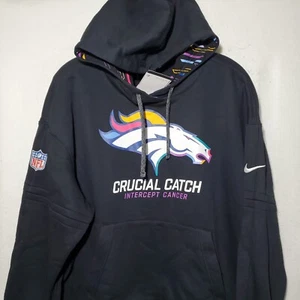 Denver Broncos Sweatshirt Nike Crucial Intercept Cancer Hoodie Damen Medium Neu mit Etikett - Bild 1 von 10