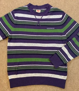 Levis Striped Crew Neck Sweater Mens XL Long Sleeve Pullover - Picture 1 of 7