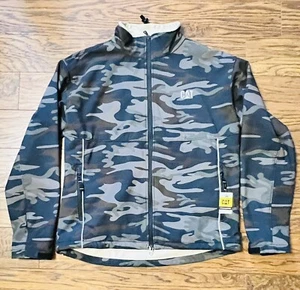 CAT Logo Caterpillar Reflective Piping Camo Jacket Micro Fleece Lined- Large - Picture 1 of 6