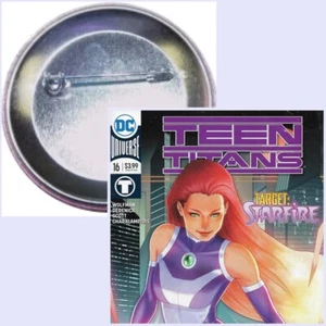DC Comics Teen Titans 16 handgefertigte Anstecker Pin hinten Button aus Comic SIE WÄHLEN - Bild 1 von 9