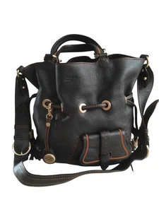 Bolso tipo cubo Lancel Paris Premier Flirt de cuero de vaca moca negro marrón - Imagen 1 de 24