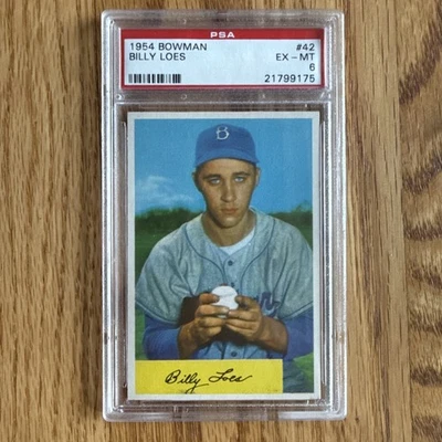 1954 Bowman Billy Loes #42 Dodgers PSA 6!! - Image 1 of 2