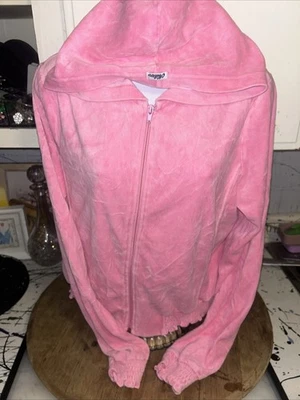 Sudadera con capucha vintage rosa Miken cremallera XL ¡Como nueva!!! Foto 1 de 4