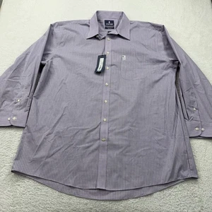 Nueva con etiquetas Stafford Para Hombres Performance Super Camisa Lavanda Cuadros Abotonada 18 34/35 - Imagen 1 de 9