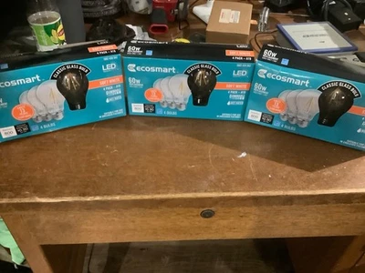 ECOSMART 60 WATT LED DEIMMABLE SOFT WHITE LIGHT BULBS TWELVE (12) - Image 1 of 3