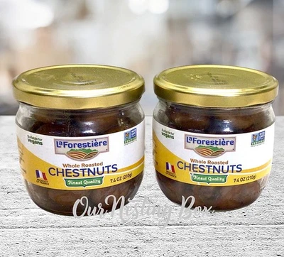 2 castañas peladas tostadas enteras La Forestiere, tarro de 7,4 oz Foto 1 de 2