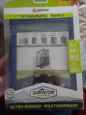 Griffin Survivor All-Terrain Rugged Case for iPad 9.7" & Ipad Air 2 Black & Blue - Image 1 of 4