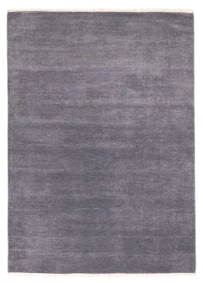 Alfombra oriental tradicional de lana anudada a mano azul denim de 5'6" x 7'8" Foto 1 de 4