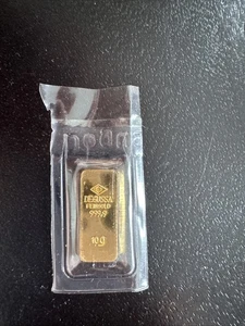 10g Goldbaren Degussa 999.9  Historischer Sargbarren Sargform  - Bild 1 von 1