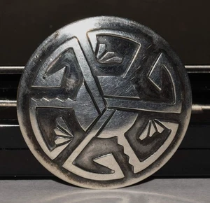 Broche prendedor vintage Hopi tres rayos nube de lluvia plata esterlina 1,5" 11,4 g - Imagen 1 de 6