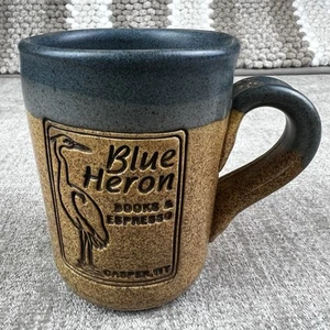 Cold Mountain 12oz Pottery Coffee Mug Embossed BLUE HERON Casper WY - Picture 1 of 5