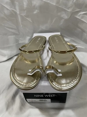 Woman's Sandals Nine West Balon Sandal, Size 9.5 M, Color Gold - Image 1 of 4