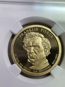 2010 Franklin Pierce One Dollar PF69 Ultra Cameo, NGC.--REEDERSONG - Picture 1 of 7