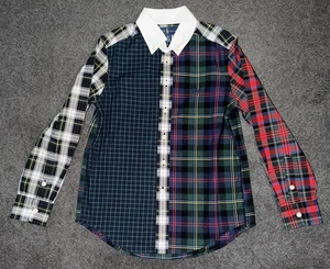 Polo Ralph Lauren Boys Patchwork Madras Plaid Shirt – Size 8 Rare - Foto 1 di 6
