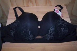NEW Cacique 52B Comfort Bliss Black Lightly Lined Full Coverage - Picture 1 of 4