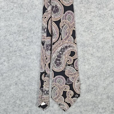 Corbata de seda pura de Wembley cachemira oscura hecha en EE. UU. 57x4 vintage diseñador preppy Foto 1 de 4