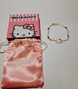 Hello Kitty Sanrio Silver Plated Hearts with Stationed Crystals Bracelet (6.5+1) - Picture 1 of 3
