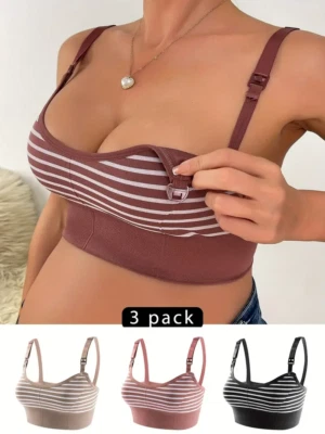 3er Pack Still BH Schwangerschaft Bustier Nahtlos Unterwäsche ohne Bügel Soft - Bild 1 von 4