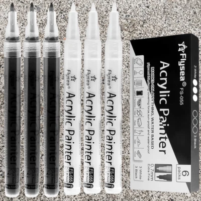 Set De 6pcs Marcadores Blancos Permanentes Para Neumaticos, Acrílico de 0,7 mm