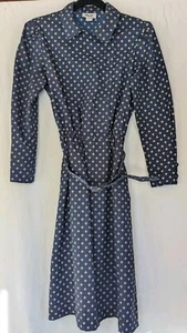 Vintage Breli Originals Kleid Größe 12 Gürtel blau eckige Maße Langarm  - Bild 1 von 10