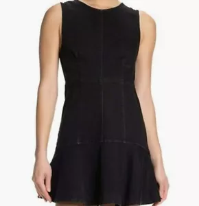 Free People Womens Black Sleeveless Jewel Neck Short Shift Dress - Picture 1 of 5