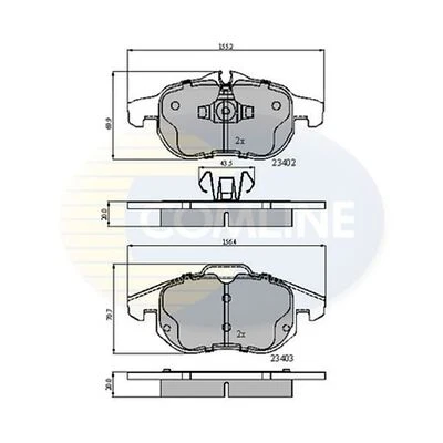 Brake Pads Set For Saab 9-3 YS3F 1.9 TiD Front Comline 12765397 12800120 - Image 1 of 4