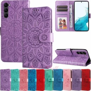 For Samsung S23 Plus S22 S21 S20 FE S10 S9 Wallet Card Holder Leather Case Cover - Picture 1 of 46