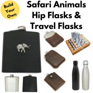 Safari Tiere Flachmänner & Reisekolben Gravur Geschenke - Bild 1 von 12