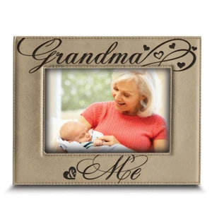 Grandma and Me-Christmas,Mother's Day Gift-Engraved Leather Frame  - Picture 1 of 8